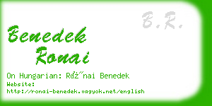 benedek ronai business card